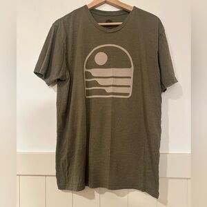 WOHVEN‎ Olive Graphic Tee with Sunset Design